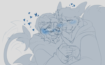 anthro duo male male/male simple_background patrick_(patrick_okottsu) american_opossum bat felid feline humanoid hybrid mammal marsupial 16:10 hi_res widescreen