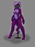 absurd_res ailurid animate_inanimate anthro biped bound encasement female glistening goo_transformation hi_res ivory-raven latex mammal mannequin mask nude purple_goo red_panda shea solo standing transformation