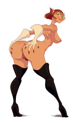5_fingers anthro anus areola barely_visible_anus big_breasts big_butt biped bite biting_lip biting_own_lip black_clothing black_footwear black_high_heels boots breasts brown_hair butt clothed clothing erect_nipples eyeshadow fangs female fingers footwear genitals gloves green_eyes hair hand_on_butt handwear high_heeled_boots high_heels legwear lips lipstick looking_at_viewer looking_back looking_back_at_viewer makeup markings mole_(marking) mostly_nude nipples presenting presenting_anus presenting_hindquarters presenting_vulva pubes rear_view red_lips red_lipstick self_bite sharp_teeth shoes short_hair simple_background smile solo teeth thigh_boots thigh_highs vulva white_background yellow_sclera slb disney treasure_planet captain_amelia felid mammal 2015 absurd_res hi_res