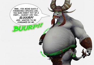 anthro armor burping dialogue glowing glowing_eyes green_eyes grey_body headgear helmet horn male male_pred muscular muscular_arms muscular_male oral_vore rumbling_stomach simple_background text vore white_background vorefan16 dreamworks kung_fu_panda kai_the_collector bovid bovine mammal 3d_(artwork) digital_media_(artwork) english_text hi_res