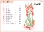 anthro apron basket blush boots bread clothed clothing container female food footwear groceries kemono maid_uniform red_eyes shoes solo standing text uniform young young_anthro bd_collie kohaku_(fuu) canid canine canis domestic_dog mammal absurd_res hi_res japanese_text model_sheet translated