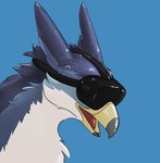 ambiguous_gender anthro beak solo virtual_reality vr_headset magpi mythology torvid avian gryphon mythological_avian mythological_creature absurd_res hi_res