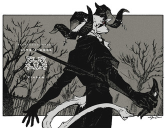 anthro black_clothing cane clothed clothing fur gloves handwear holding_cane holding_object horn looking_at_viewer looking_back looking_back_at_viewer male rear_view solo standing tail tuft nagabe lifewonders live_a_hero vlaham bovid caprine goat mammal 2025