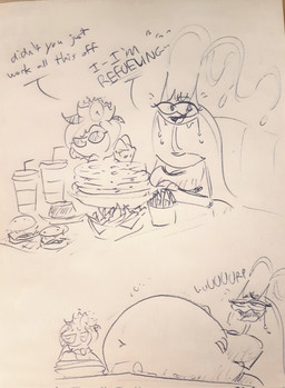 belly big_belly burping dialogue duo female food furniture overweight plate sitting sound_effects stuffing table text weight_gain blahblah866 nintendo pokemon alli_(blahblah866) phera_(blahblah866) generation_7_pokemon generation_8_pokemon hisuian_form hisuian_lilligant pheromosa pokemon_(species) regional_form_(pokemon) ultra_beast 2024 english_text hi_res sketch traditional_media_(artwork)