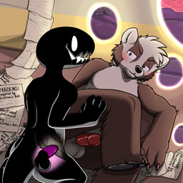 anal anal_penetration annoyed balls bodily_fluids drooling duo genitals hell lying male male/male on_side paper penetration penis portal saliva translucent trashbadger housepets! demon_(housepets!) negabreel_(housepets!) steward_(housepets!) badger mammal mustelid musteline 1:1 hi_res