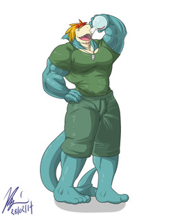 2014 abs anthro biceps big_muscles clothing cyhyrau fish flammars hair male marine muscles pecs plain_background pose potion shark shirt shorts solo standing white_background
Rating: Safe
Score: 1
User: MJ1988
Date: March 03, 2014