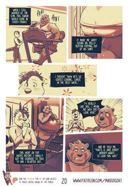 anthro blush bodily_fluids bottomwear clothed clothed_anthro clothed_female clothed_male clothing dialogue duo female flashback fur gym hair male male/female overweight overweight_anthro overweight_male pants shorts standing steam text tongue treadmill mikrogoat stella_(mikrogoat) canid canine mammal mustelid otter raccoon_dog tanuki comic english_text hi_res url