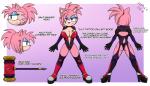 anthro anthrofied big_breasts boots breasts clothed clothing female footwear fully_clothed hammer high_heeled_boots high_heels shaved_head shoes solo tattoo text tools drake-rex sega sonic_the_hedgehog_(series) amy_rose eulipotyphlan hedgehog mammal cel_shading english_text hi_res model_sheet shaded