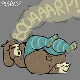 anthro blue_clothing brown_body burp_cloud burp_fetish burping clothing dirty dirty_clothing dirty_socks footwear gaming genitals legwear lying male musk on_back penis playing_video_game rear_view simple_background small_penis socks solo tail thigh_highs lspagf animal_crossing nintendo nintendo_switch digby_(animal_crossing) canid canine canis domestic_dog mammal 1:1 absurd_res hi_res