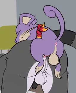 accessory anal anal_penetration anthro anthro_on_feral anthro_penetrated anus backsack balls bestiality big_balls bouncing_balls butt curling_toes desperation doggystyle duo feet feral feral_penetrating feral_penetrating_anthro from_behind_position genital_raphe genitals humanoid_genitalia humanoid_penis interspecies larger_anthro larger_penetrated male male/male male_penetrated male_penetrating male_penetrating_male moan penetration penile penile_penetration penis penis_in_ass perching_position perineal_raphe perineum pokephilia raphe_(anatomy) scrotal_raphe sex simple_background size_difference smaller_feral sound_effects tail tapering_penis top_hole whiskers sneaky_racoon sound_warning third-party_edit undercover_bluejay nintendo pokemon generation_1_pokemon mammal pokemon_(species) procyonid raccoon rattata rodent 2d_animation animated loop short_playtime sound sound_edit video
