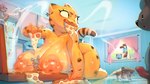 anthro areola big_breasts biped breasts closed_smile crossgender cute_fangs detailed_background ejaculation erection fangs female food fur genitals glans grey_body group huge_breasts humanoid_genitalia humanoid_penis looking_back male mouth_closed nipples orange_body orange_fur penis pizza smile stripes teeth tongue tongue_out sachsech205 garfield_(series) garfield_the_cat nermal_(garfield) odie_the_dog canid canine canis domestic_cat domestic_dog felid feline felis mammal mouse murid murine rodent 16:9 hi_res widescreen