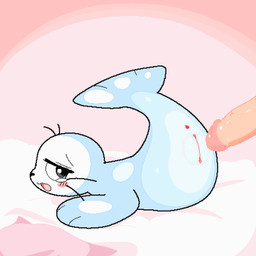 abdominal_bulge anus bed bestiality blush bodily_fluids cum cum_in_vagina cum_inflation cum_inside disembodied_penis duo ejaculation female feral furniture genital_fluids genitals humanoid_genitalia humanoid_penis inflation male male/female male_on_feral penetration penis sex tears vaginal vaginal_fluids vaginal_penetration vulva white_body waterseal aquatic human mammal pinniped seal 1:1 animated digital_media_(artwork) low_res pixel_(artwork) pixel_animation shaded simple_shading