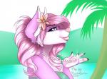 anthro blue_eyes female fur pink_body pink_fur solo bunnybuns roxy_bradingham canid canine canis mammal wolf 4:3