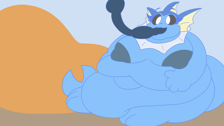 anthro belly belly_expansion belly_inflation big_breasts big_butt blue_body breast_play breast_squish breasts butt clothing expansion feederism feeding feeding_tube female hose hose_inflation huge_breasts inflation lying medical_instrument navel nipples non-mammal_nipples on_front overweight rumbling_stomach scientific_instrument solo squish tail thick_tail topwear tube_in_mouth tube_top weight_gain white_eyes startlin nintendo pokemon eeveelution generation_1_pokemon pokemon_(species) vaporeon 16:9 animated hi_res widescreen