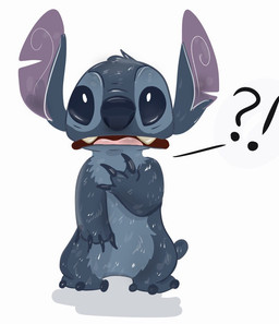 4_fingers blue_body blue_claws blue_eyes blue_fur blue_nose claws fingers fur interrobang notched_ear open_mouth shocked simple_background small_tail solo standing tail white_background mak8906 disney lilo_and_stitch stitch_(lilo_and_stitch) alien experiment_(lilo_and_stitch) 2018 digital_drawing_(artwork) digital_media_(artwork) reaction_image