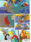 ajin anthro anthrofied anus applejack_(mlp) blue_body blue_feathers blue_fur breasts butt comic cutie_mark derpy_hooves_(mlp) digitigrade dildo double_dildo duo_focus earth_pony equid equine feathered_wings feathers female female/female feral friendship_is_magic fur genitals grey_body grey_feathers group hair hasbro hi_res hoof_beat horse mammal multicolored_hair my_little_pony mythological_creature mythological_equine mythology nipples nude open_mouth pegasus penetration pony pussy rainbow_dash_(mlp) rainbow_hair sex sex_toy vaginal wings
