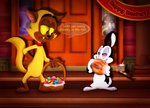 duo_focus group holidays amegared bunnicula_(series) easter bunnicula domestic_cat felid feline felis lagomorph leporid mammal rabbit