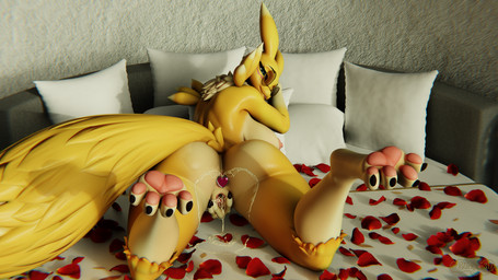 anthro big_breasts big_butt bodily_fluids breasts butt buttplug cum cum_drip cum_in_vagina cum_inside dripping female genital_fluids genitals heart_symbol huge_breasts leaking_cum nude nude_anthro nude_female pawpads paws plug_(sex_toy) presenting presenting_hindquarters presenting_vulva raised_paw sex_toy solo spread_vulva spreading tall vaginal_fluids vulva wet blacklya mayosplash_(modeler) bandai_namco digimon digi_(yourdigimongirl) canid canine digimon_(species) fox mammal renamon 16:9 3d_(artwork) absurd_res digital_media_(artwork) hi_res widescreen