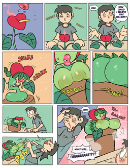 areola asking_how bedroom_eyes big_breasts big_butt black_eyes black_hair black_text blood blush blush_lines bodily_fluids breasts butt clothed clothed_human clothed_male clothing ellipsis exclamation_point eyes_closed female female_humanoid flower fully_clothed fully_clothed_human fully_clothed_male gesture glistening glistening_breasts glistening_butt glistening_lips glistening_shoulders green_areola green_body green_breasts green_butt green_hair green_nipples green_skin green_text hair huge_breasts huge_butt human_ears humanoid_nose larger_human larger_male leaf leaf_arms leaf_hair lips looking_at_another looking_up looking_up_at_another male male_human motion_lines narrowed_eyes navel nipples nosebleed not_furry one_eye_closed one_eye_half-closed onomatopoeia open_mouth orange_text pink_blush pink_lips plant plant_hair plant_pot pointy_speech_bubble potion potted_plant pow pseudo_hair question_mark red_flower seductive shrug size_difference smaller_female smaller_humanoid sound_effects speech_bubble sweat tan_body tan_ears tan_nose tan_skin text thick_lips transformation transformation_potion transformation_sequence wide_eyed yellow_text milkypuff tutu_(asskoh) elemental_creature elemental_humanoid flora_fauna flower_creature flower_humanoid human humanoid mammal plant_humanoid 2023 absurd_res comic digital_drawing_(artwork) digital_media_(artwork) hi_res