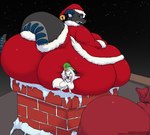 anthro belly big_belly big_butt bottomwear butt chimney christmas_clothing christmas_headwear clothing costume duo fur hat headgear headwear holidays huge_butt male morbidly_obese morbidly_obese_anthro morbidly_obese_male night obese obese_anthro obese_male overweight overweight_anthro overweight_male red_clothing rooftop sack santa_costume santa_hat sky snow star starry_sky stuck stuck_in_chimney tongue tongue_out topwear white_body white_fur deonwolf christmas mythology callum_(hdalby33) deon_(deonwolf) canid canine canis dragon mammal mythological_creature mythological_scalie scalie wolf 2016 digital_media_(artwork)