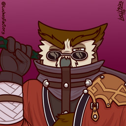 anthro beak brown_body brown_eyes brown_feathers clothing cosplay costume crossover_cosplay eyebrows eyewear feathers glasses halloween_costume holidays male melee_weapon multicolored_body multicolored_feathers solo sword tan_body tan_feathers weapon luchosfactory final_fantasy final_fantasy_x halloween rimba_racer square_enix auron_(final_fantasy) miles_(rimba_racer) avian bird owl 1:1 bust_portrait crossover portrait