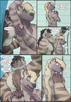age_difference anthro beard blue_eyes comic dialogue duo english_text facial_hair fur garret_(pickles-hyena) green_eyes hand_on_shoulder hi_res hyena male male/male mammal nephew_(lore) nude older_male percy_(pickles-hyena) pickles-hyena shower soap striped_body striped_fur striped_hyena stripes text uncle_(lore) uncle_and_nephew_(lore) younger_male