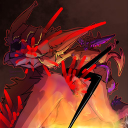 anthro blood blood_splatter bodily_fluids bone bone_mask breasts claw_(weapon) claws drooling duo feathers female female/female fire fur genital_fluids genitals gore hell horn mask melee_weapon pain polearm punishment purple_body purple_feathers red_body red_fur sadism sadistic_smile saliva scared skull skull_mask spike_nipples spiked_tail spikes spikes_(anatomy) stab straddling tail torture trident vaginal_fluids vulva weapon wings nervouslybrave demon 1:1 clip_studio_paint_(artwork) digital_media_(artwork) hi_res