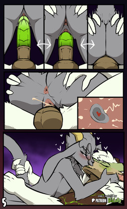 anthro anthro_on_anthro anthro_penetrated anthro_penetrating anthro_penetrating_anthro antlers anus balls biped blush bodily_fluids breasts butt claws cum cum_in_vagina cum_inside duo erection female female_penetrated fingers fur genital_fluids genitals hair heart_symbol horn impregnation kissing male male/female male_penetrating male_penetrating_female nude nude_anthro nude_female nude_male ovum ovum_with_heart penetration penile penile_penetration penis penis_in_vagina rear_view sex smile sperm_cell tail tail_grab vaginal vaginal_penetration vulva spiritelin pseudoregalia elin_(psychorodent) sybil_(pseudoregalia) jackalope lagomorph mammal snatyr 2026 absurd_res comic digital_drawing_(artwork) digital_media_(artwork) hi_res