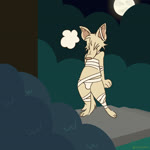 anthro bulge clothing costume curiosity imminent_sex male mummy_costume mummy_wrappings solo tail tail_motion tailwag cheekymera mackenzie_(cheekymera) borzoi canid canine canis domestic_dog hunting_dog mammal sighthound 1:1 2d_animation animated hi_res no_sound short_playtime webm