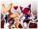 anthro clothing duo female heart_symbol legwear maid_uniform tail thigh_highs underwear uniform nancher tibleam nora_(disambiguation)