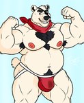 anthro bulge clothing detailed_bulge jockstrap male muscular muscular_male solo underwear muskhyena epic_games fortnite polar_patroller bear mammal hi_res