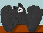 4_toes anthro barefoot feet foot_fetish foot_focus latex male resting soles solo toes thiccturtles changed_(video_game) puro_(changed) latex_creature living_latex