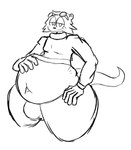 american_opossum anthro belly black_and_white bulge male mammal marsupial monochrome mustelid otter overweight overweight_anthro solo virginia_opossum