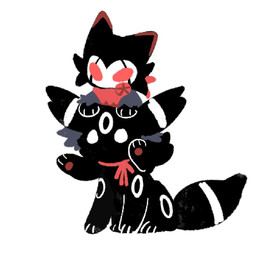 ambiguous_gender black_body black_fur duo empty_eyes feral fur grey_body grey_fur markings paws quadruped red_body red_eyes red_fur simple_background tail white_background white_eyes white_markings aaasakawa hollow_knight_(franchise) nintendo pokemon team_cherry grimmchild_(hollow_knight) the_knight_(hollow_knight) canid canine eeveelution felid feline floragato generation_2_pokemon generation_9_pokemon mammal pokemon_(species) umbreon 2026