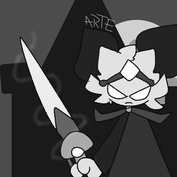 anthro castle crown headgear king male melee_weapon moon royalty simple_background simple_eyes sword weapon arte_misee lived_abaze_(arte_misee) bovid caprine goat mammal 1:1 monochrome