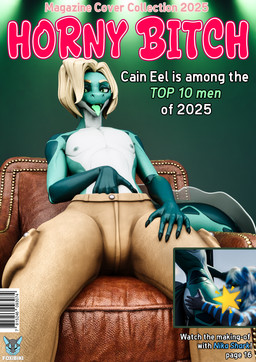 anthro blonde_hair bottomwear clothed clothing fictional_magazine_cover furniture hair looking_at_viewer magazine male nipples on_sofa open_mouth pants porn_magazine pornography simple_background sitting sitting_on_sofa smile sofa solo tail text tongue tongue_out foxibiki da.nilkaz_(modeler) cain_(coast) aquatic eel fish mammal 3d_(artwork) blender_(artwork) blender_cycles_(artwork) censored cover digital_media_(artwork) english_text hi_res magazine_cover