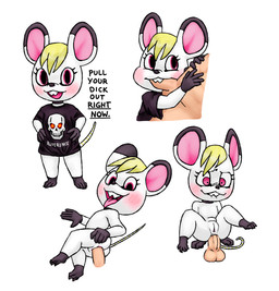 anal anal_penetration anus balls bite biting_lip blonde_hair blush butt butt_grab cheek_bulge choker choker_only clothing disembodied_penis duo eye_contact eyelashes fellatio female female_penetrated fur genitals hair hand_on_belly hand_on_butt jewelry looking_at_another male male/female male_penetrating male_penetrating_female necklace necklace_only nude oral oversized_clothing oversized_shirt oversized_topwear penetration penile penile_penetration penis penis_in_ass penis_in_vagina pink_eyes sex shirt skull_shirt solo_focus tail teeth text text_on_clothing tongue tongue_out topwear vaginal vaginal_penetration vulva white_body white_fur ghostlewds animal_crossing nintendo bella_(animal_crossing) human mammal mouse murid murine rodent absurd_res english_text hi_res