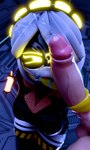 bodily_fluids clothed clothing cum cum_in_hair cum_on_face cum_on_tongue duo female genital_fluids genitals glowing glowing_eyes glowing_tail hair headgear headwear humanoid_genitalia humanoid_penis insane long_tongue looking_at_another machine male male/female metallic_body not_furry penis penis_on_face penis_on_tongue short_hair tail thick_thighs tongue tongue_fetish tongue_out white_body white_hair 777bronzestar samzan_(modeler) glitch_productions murder_drones v_(murder_drones) android disassembly_drone humanoid robot robot_humanoid tailed_humanoid 3:5 3d_(artwork) digital_media_(artwork) hi_res