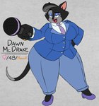 anthro big_breasts breasts electronics female mature_anthro mature_female microphone open_mouth open_smile overweight overweight_anthro overweight_female smile smiling_at_another solo thick_thighs blu3danny dawn_mcdrake felid feline mammal 2018 hi_res