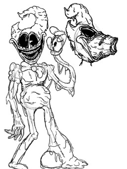 anthro black_eyes bow_tie cartoon_gloves dripping extending_jaw horn horror_(theme) ink male multi_mouth pie_cut_eyes simple_background smile solo teeth toony white_background crazy_8_animations bendy_and_the_dark_revival bendy_and_the_ink_machine bendy_the_dancing_demon demon ink_demon 3:4 black_and_white guide_lines hi_res monochrome sketch