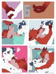 absurd_res ageplay anthro anthro_on_anthro canid canine canis comic dalmatian daniel_(pukaa) dexy_(pukaa) domestic_dog duo english_text eyes_closed floppy_ears fox fur grey_body grey_fur grey_spots hi_res infantilism kissing male male/male mammal markings page_number pukaa red_body red_fox red_fur roleplay spots spotted_body spotted_fur teasing text true_fox url white_body white_fur