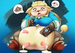 alternate_species big_breasts blonde_hair bodily_fluids breasts breasts_and_teats female green_eyes hair hooves implied_transformation lactating milk open_mouth overweight overweight_female overweight_humanoid question_mark sitting solo surprise teats udders nageruamado breath_of_the_wild nintendo the_legend_of_zelda princess_zelda animal_humanoid bovid bovid_humanoid bovine bovine_humanoid cattle_humanoid humanoid mammal mammal_humanoid 2020