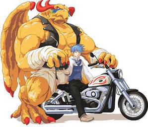 5_fingers anthro back_wings biceps blue_hair claws duo fingers hair humanoid_hands male membrane_(anatomy) membranous_wings motor_vehicle motorcycle muscular muscular_anthro muscular_male muscular_thighs pecs red_claws vehicle wings masabowser breath_of_fire capcom garr_(breath_of_fire) ryu_(breath_of_fire) gargoyle 2014 colored low_res
