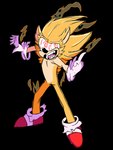 blonde_hair gesture hair hand_gesture insane male middle_finger red_eyes solo teeth nightzombie fleetway_comics sega sonic_the_comic sonic_the_hedgehog_(comics) sonic_the_hedgehog_(series) fleetway_sonic_(character) super_sonic eulipotyphlan hedgehog mammal 3:4