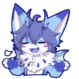 anthro big_eyes biped blue_body blue_eyes blue_fur cute_fangs fangs fur kemono male slim_anthro slim_male solo sticker teeth white_body white_fur hlg7777 mythology aquatic_dragon canid canine dragon fox hybrid mammal marine mythological_creature mythological_scalie scalie 1:1 2020
