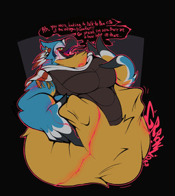 abdominal_bulge anthro anthro_pred beak belly belly_squish big_belly black_background black_beak black_body black_feathers blue_body blue_feathers bodily_noises clothed clothing conjoined_speech_bubble corruption dialogue digestion digestion_noises fatal_vore feathers forced fully_inside green_sclera hand_on_belly hand_on_own_belly huge_belly looking_at_viewer male male_anthro male_pred multicolored_body multicolored_feathers multiple_prey open_beak open_mouth open_smile oral_vore red_eyes rumbling_stomach simple_background smile smiling_at_viewer soft_vore solo sound_effects species_in_dialogue speech_bubble squish talking_to_viewer teasing text topwear unseen_prey vore white_body white_feathers yellow_body yellow_feathers boot_(artist) breath_of_the_wild nintendo the_legend_of_zelda kass_(tloz) avian bird rito 2021 compression_artifacts digital_media_(artwork) english_description english_text shaded