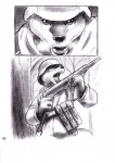 4_fingers anthro armor athletic athletic_anthro athletic_male belt_pouch canid canine canis comic domestic_dog fingers forest front_view german_shepherd gideon greyscale gun headgear helmet herding_dog hi_res male mammal military monochrome open_mouth outside pastoral_dog plant ranged_weapon snout soldier solo teeth tree warrior weapon