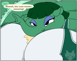 anthro bedroom_eyes big_breasts big_cheeks bodily_fluids border breasts clothed clothing colored_cum cum cum_in_mouth cum_inside dialogue eyelashes eyeliner eyeshadow female genital_fluids green_body green_hair hair huge_breasts hyper hyper_breasts leaking_cum makeup markings motion_lines narrowed_eyes obese obese_anthro obese_female overweight overweight_anthro overweight_female panties partially_clothed proboscis_(anatomy) seductive solo text topwear torn_bra torn_clothing torn_topwear trunk_(anatomy) underwear unusual_bodily_fluids unusual_cum unusual_genital_fluids white_border white_markings yellow_cum jouigidragon animal_crossing nintendo opal_(animal_crossing) elephant elephantid mammal proboscidean 2022 5:4 english_text hi_res watermark