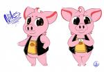 anthro bottomless clothed clothing cowlick hair hooves male simple_background solo white_background cocampplus niles domestic_pig mammal suid suina sus_(pig)