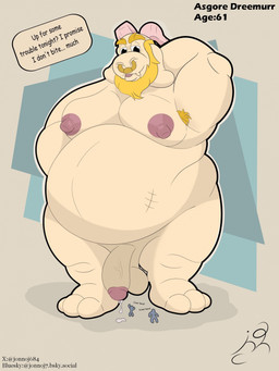 anthro long_ears male male/male micro solo text white_body jon_noj deltarune undertale undertale_(series) asgore_dreemurr boss_monster_(undertale) bovid caprine goat mammal english_text hi_res
